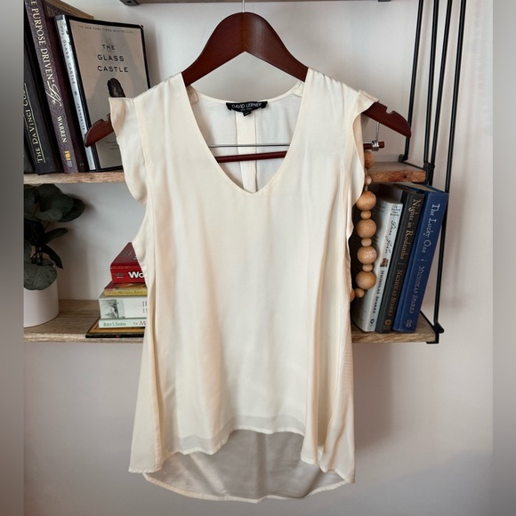 David Lerner Tops - David Lerner Cream Sleeveless V-Neck Blouse